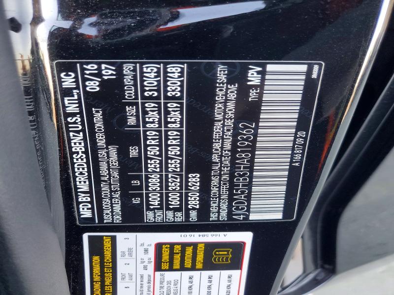 Aukcja sprzedaży 2017 Mercedes-benz Gle350, vin: 4JGDA5HB3HA819362, numer aukcji: 71106616