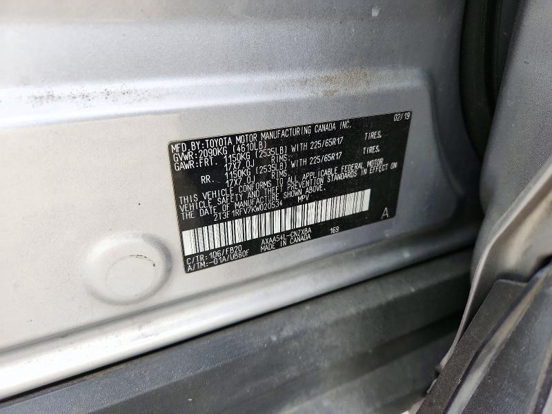 Продаж на аукціоні авто 2019 Toyota Rav4, vin: 2T3F1RFV7KW020534, номер лоту: 72558156