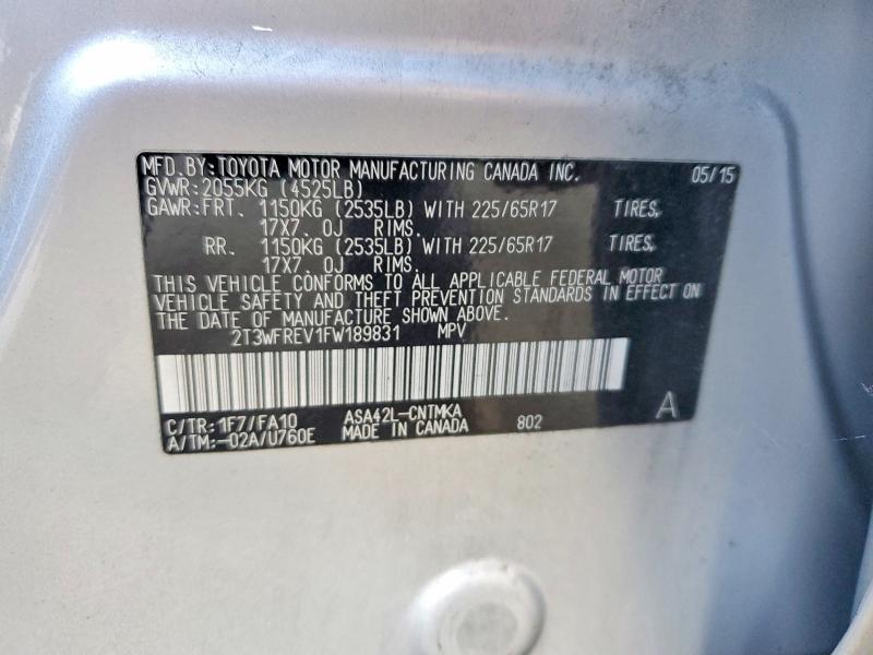 Продаж на аукціоні авто 2015 Toyota Rav4, vin: 2T3WFREV1FW189831, номер лоту: 71501006