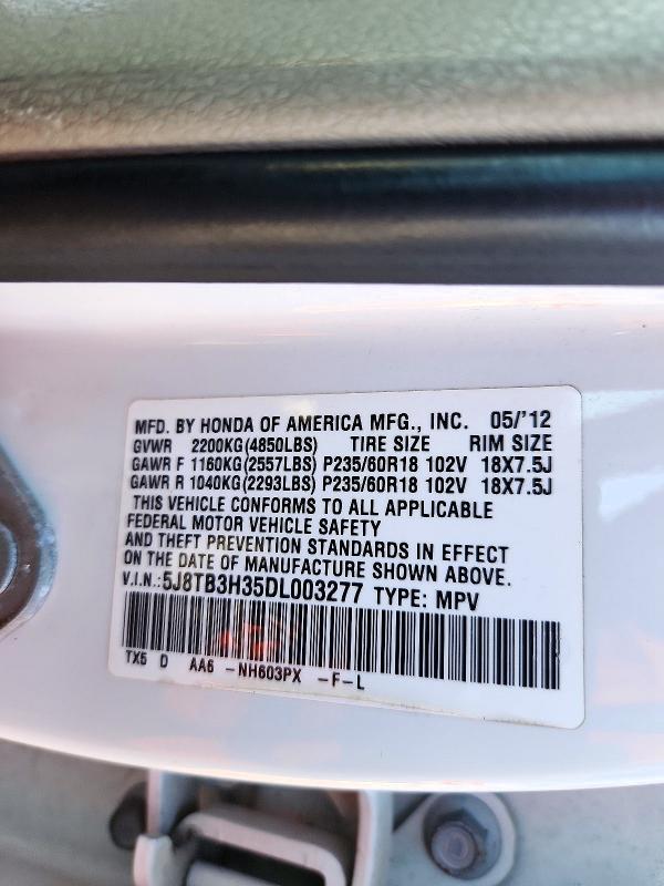 Продаж на аукціоні авто 2013 Acura Rdx, vin: 5J8TB3H35DL003277, номер лоту: 72609586