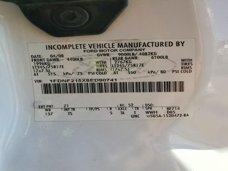 71218976 :رقم المزاد ، 1FDNF215X8ED90741 vin ، 2008 Ford F250 مزاد بيع