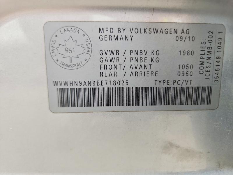 Продаж на аукціоні авто 2011 Volkswagen Cc, vin: WVWHN9AN9BE718025, номер лоту: 71982046