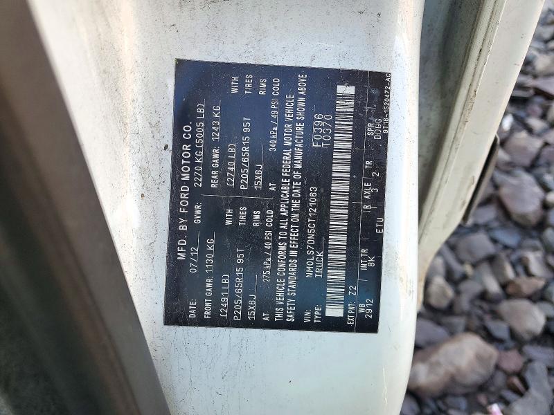 72618436 :رقم المزاد ، NM0LS7DN5CT121063 vin ، 2012 Ford Transit Connect مزاد بيع