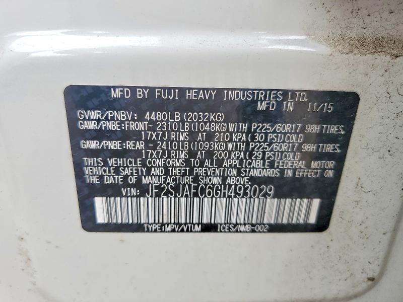 Продажа на аукционе авто 2016 Subaru Forester, vin: JF2SJAFC6GH493029, номер лота: 70881356