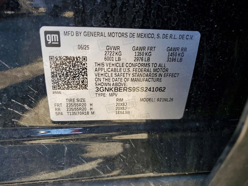 71752786 :رقم المزاد ، 3GNKBERS9SS241062 vin ، 2025 Chevrolet Blazer مزاد بيع