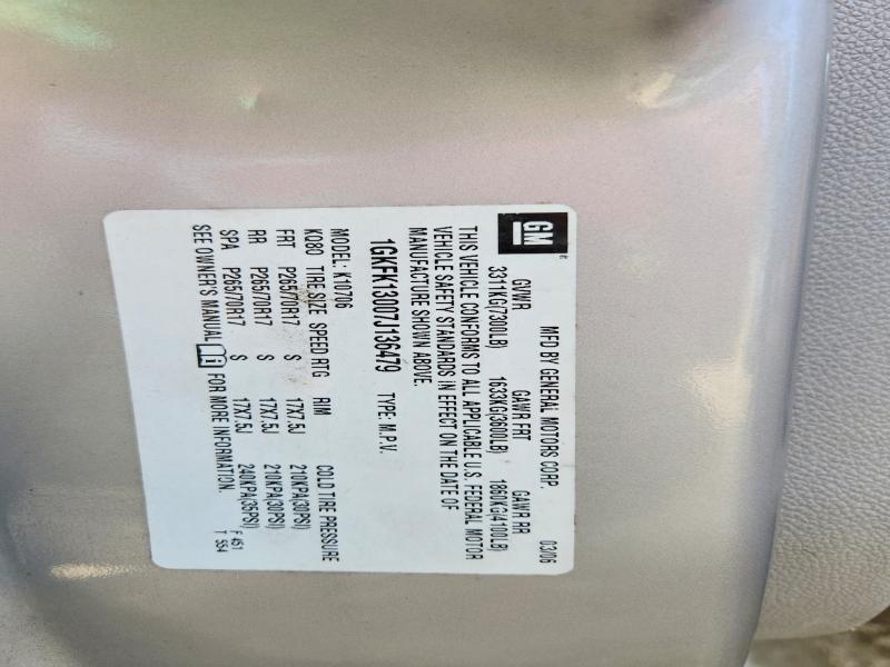 2007 Gmc Yukon მანქანა იყიდება აუქციონზე, vin: 1GKFK13007J136479, აუქციონის ნომერი: 71043726