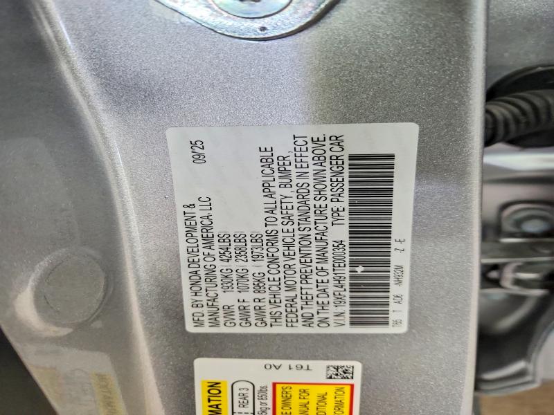 70866676 :رقم المزاد ، 19XFL4H91TE000354 vin ، 2026 Honda Civic مزاد بيع