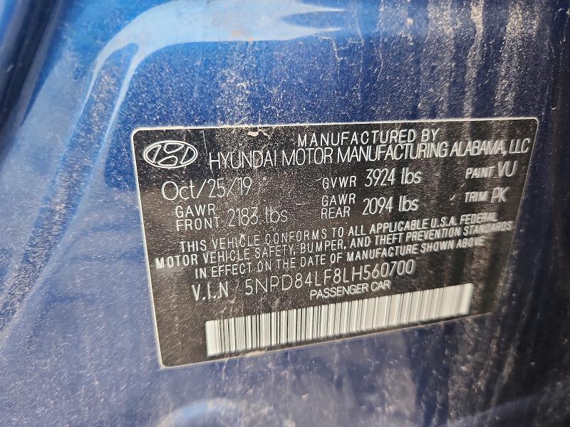 2020 Hyundai Elantra მანქანა იყიდება აუქციონზე, vin: 5NPD84LF8LH560700, აუქციონის ნომერი: 71170156