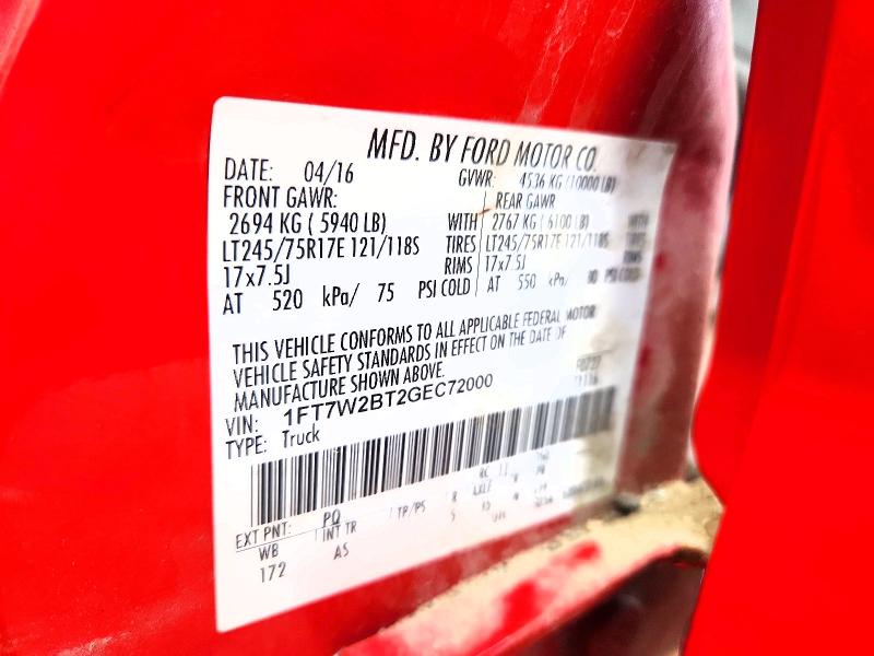 Aukcja sprzedaży 2016 Ford F250, vin: 1FT7W2BT2GEC72000, numer aukcji: 71663566