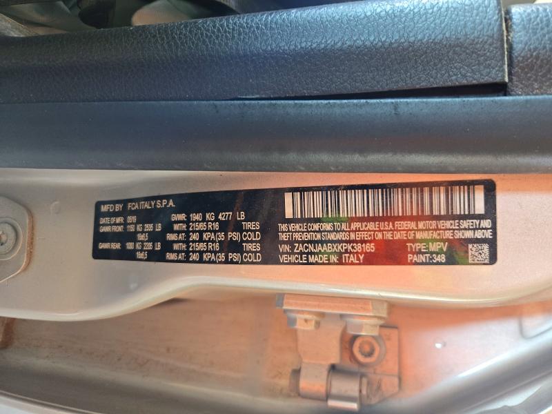 Продаж на аукціоні авто 2019 Jeep Renegade, vin: ZACNJAABXKPK38165, номер лоту: 71359866