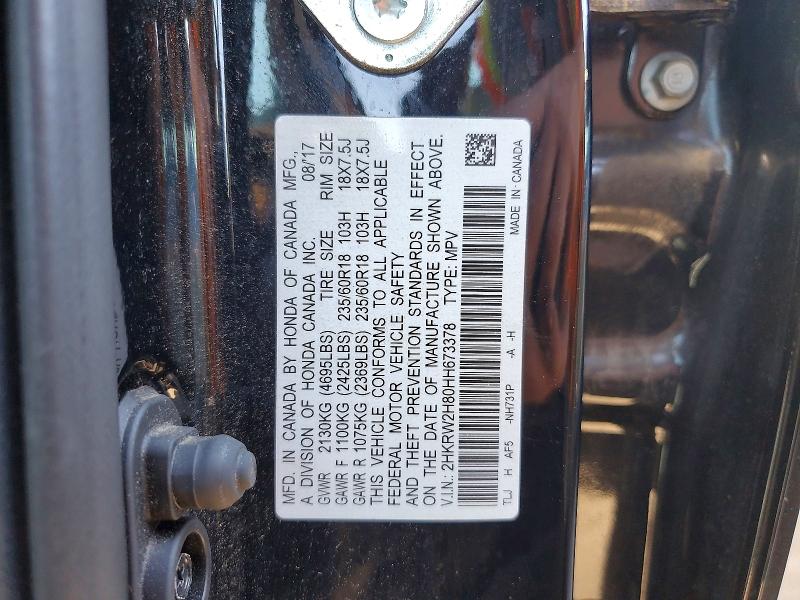 71957096 :رقم المزاد ، 2HKRW2H80HH673378 vin ، 2017 Honda Cr-v مزاد بيع