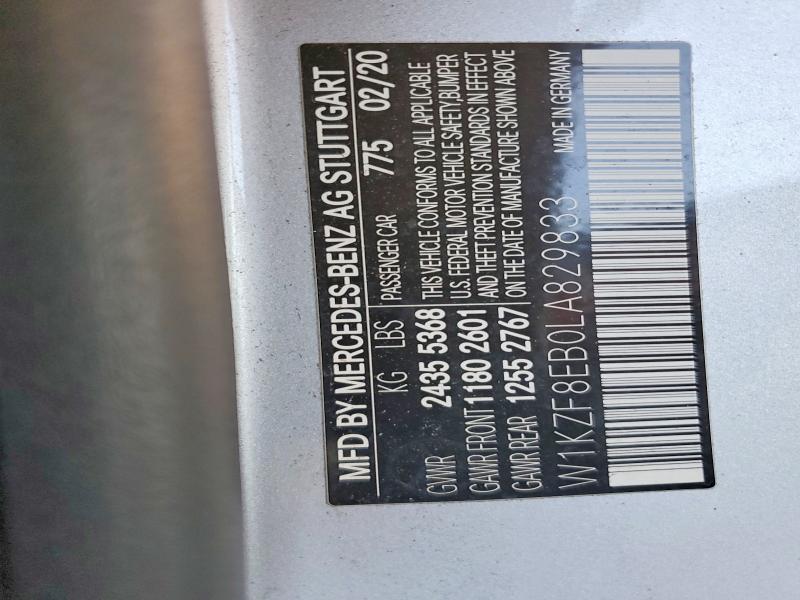 Продажа на аукционе авто 2020 Mercedes-benz E, vin: W1KZF8EB0LA829833, номер лота: 71765706