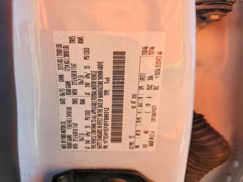 2015 Ford F150 მანქანა იყიდება აუქციონზე, vin: 1FTEW1EF0FFB89312, აუქციონის ნომერი: 67350486