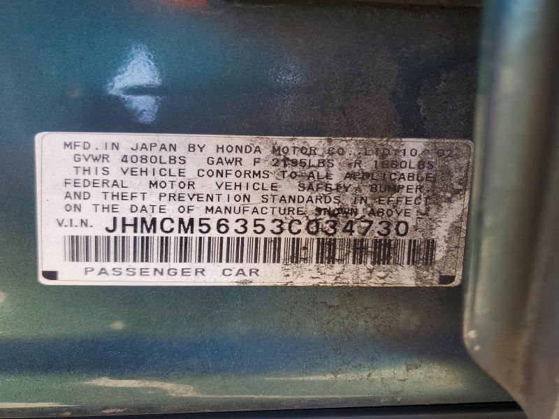 71404146 :رقم المزاد ، JHMCM56353C034730 vin ، 2003 Honda Accord مزاد بيع