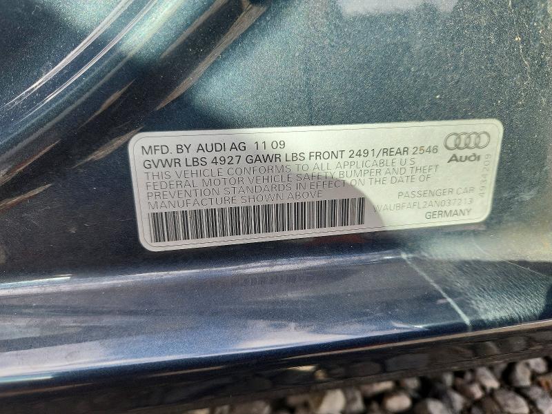 Продаж на аукціоні авто 2010 Audi A4, vin: WAUBFAFL2AN037213, номер лоту: 71178576