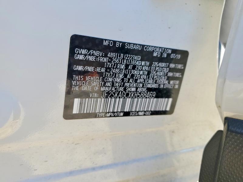 Продажа на аукционе авто 2019 Subaru Forester, vin: JF2SKAGCXKH588469, номер лота: 71764296