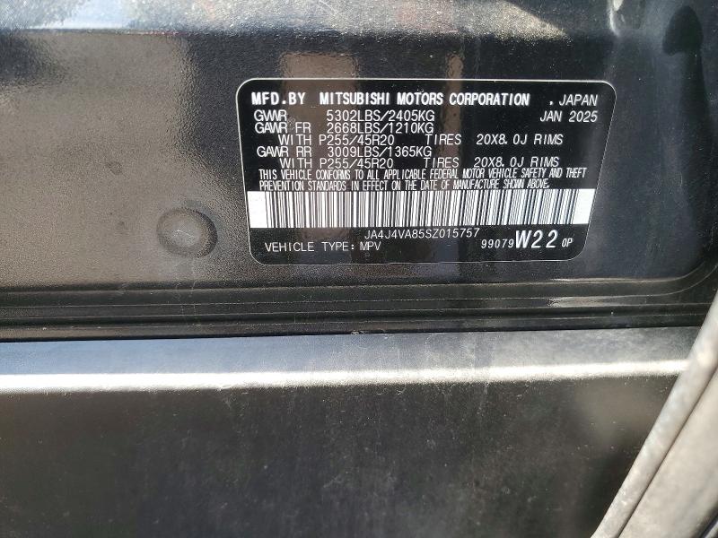 2025 Mitsubishi Outlander მანქანა იყიდება აუქციონზე, vin: JA4J4VA85SZ015757, აუქციონის ნომერი: 70769946