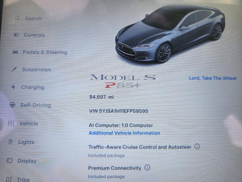 Aukcja sprzedaży 2014 Tesla Model S, vin: 5YJSA1H11EFP59595, numer aukcji: 72501886