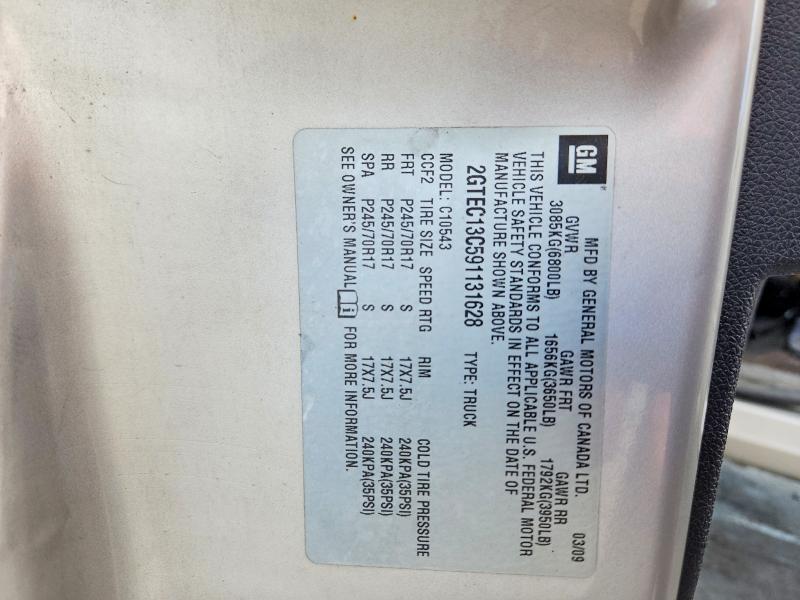 Aukcja sprzedaży 2009 Gmc Sierra, vin: 2GTEC13C591131628, numer aukcji: 71843996