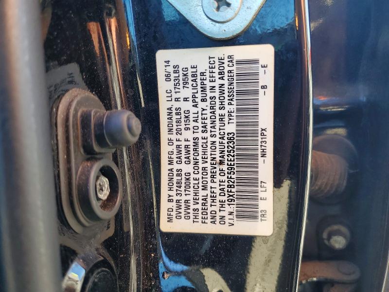 Продаж на аукціоні авто 2014 Honda Civic, vin: 19XFB2F59EE252363, номер лоту: 71941506