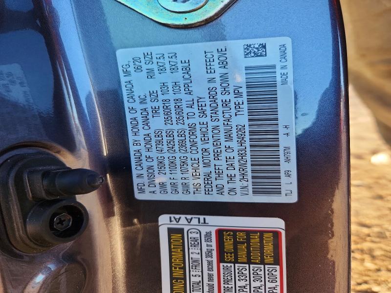 Aukcja sprzedaży 2020 Honda Cr-v, vin: 2HKRW2H83LH649262, numer aukcji: 71811336