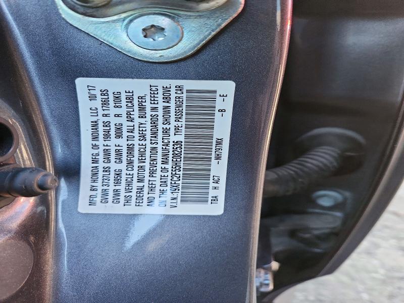 2017 Honda Civic მანქანა იყიდება აუქციონზე, vin: 19XFC2F55HE082536, აუქციონის ნომერი: 71809706