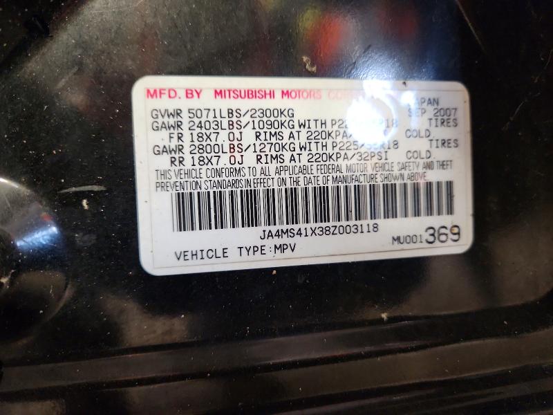 Aukcja sprzedaży 2008 Mitsubishi Outlander, vin: JA4MS41X38Z003118, numer aukcji: 71243546