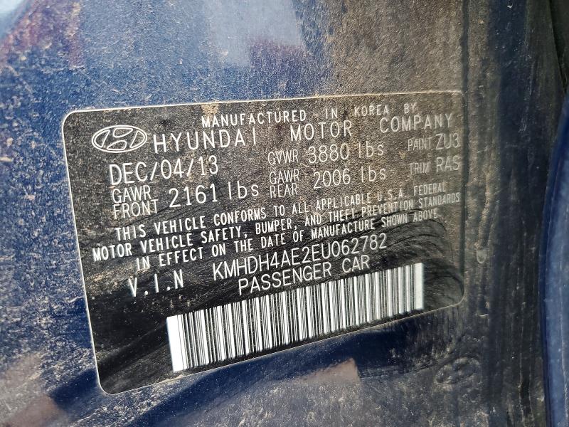 Продаж на аукціоні авто 2014 Hyundai Elantra, vin: KMHDH4AE2EU062782, номер лоту: 70908146