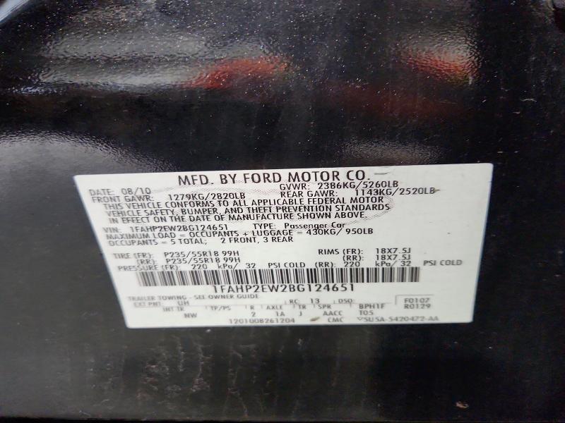 71726056 :رقم المزاد ، 1FAHP2EW2BG124651 vin ، 2011 Ford Taurus مزاد بيع