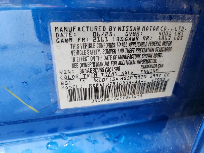 2025 Nissan Sentra მანქანა იყიდება აუქციონზე, vin: 3N1AB8CV6SY361698, აუქციონის ნომერი: 71030016