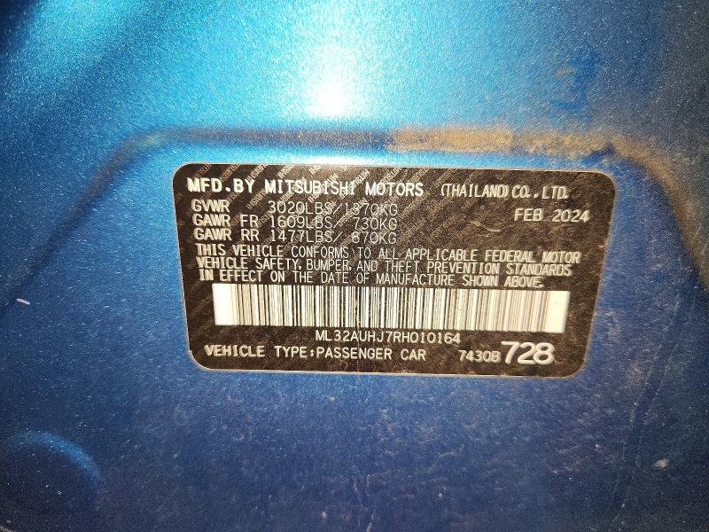 Aukcja sprzedaży 2024 Mitsubishi Mirage, vin: ML32AUHJ7RH010164, numer aukcji: 73324266