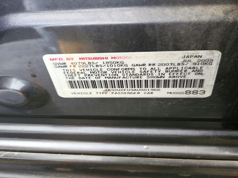 Aukcja sprzedaży 2010 Mitsubishi Lancer, vin: JA32U2FU9AU001966, numer aukcji: 71006646