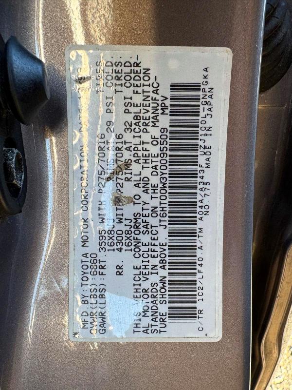 Aukcja sprzedaży 2000 Lexus Lx, vin: JT6HT00W3Y0095509, numer aukcji: 72479346