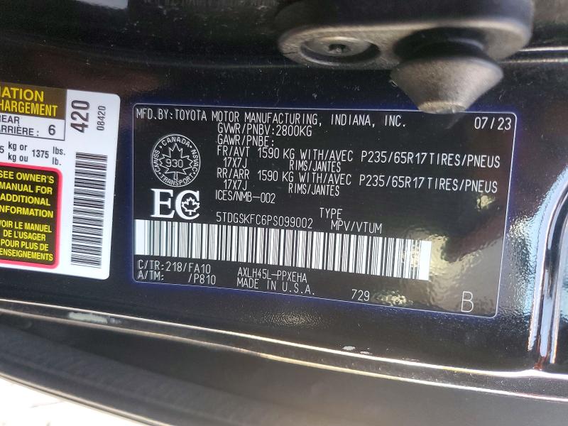 Продажа на аукционе авто 2023 Toyota Sienna, vin: 5TDGSKFC6PS099002, номер лота: 71286326