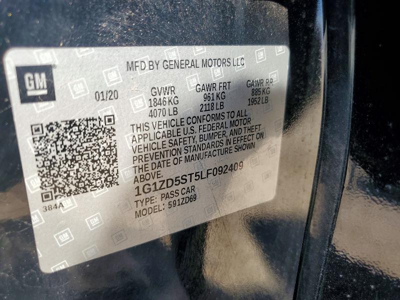 Aukcja sprzedaży 2020 Chevrolet Malibu, vin: 1G1ZD5ST5LF092409, numer aukcji: 72227006