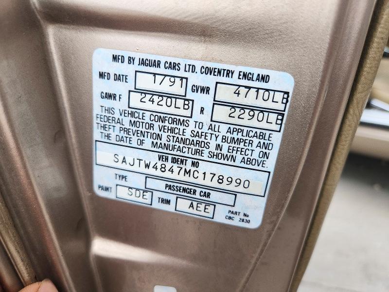 Продаж на аукціоні авто 1991 Jaguar Xjs, vin: SAJTW4847MC178990, номер лоту: 74040336