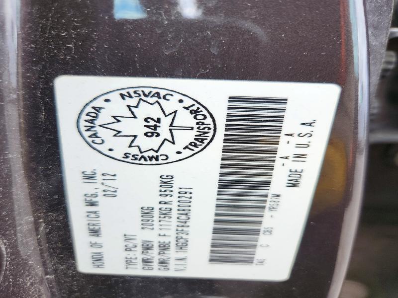 Продаж на аукціоні авто 2012 Honda Accord, vin: 1HGCP3F84CA800291, номер лоту: 72437256