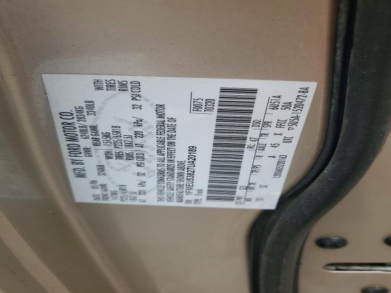 2007 Ford Explorer Sport Trac მანქანა იყიდება აუქციონზე, vin: 1FMEU53827UA20189, აუქციონის ნომერი: 72227366