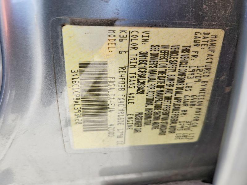 2010 Nissan Versa მანქანა იყიდება აუქციონზე, vin: 3N1BC1CP8AL393428, აუქციონის ნომერი: 71244126