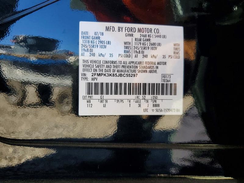 Продажа на аукционе авто 2018 Ford Edge, vin: 2FMPK3K85JBC55297, номер лота: 72361606