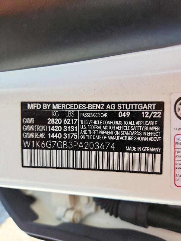 Продажа на аукционе авто 2023 Mercedes-benz S, vin: W1K6G7GB3PA203674, номер лота: 72242076