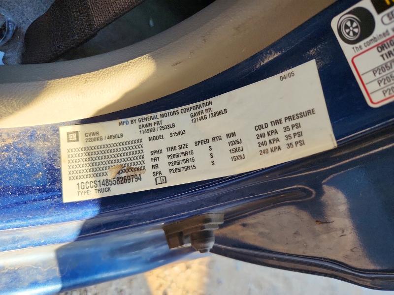 2005 Chevrolet Colorado მანქანა იყიდება აუქციონზე, vin: 1GCCS148558269794, აუქციონის ნომერი: 72431586