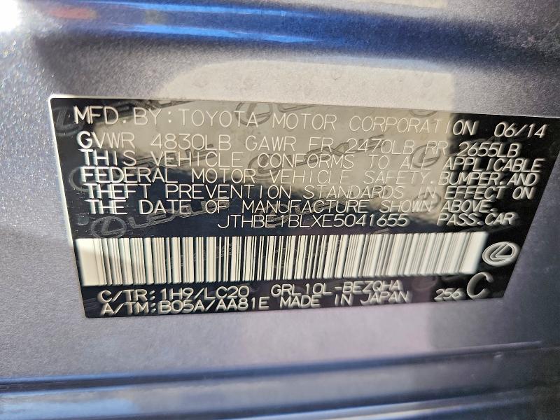 Продаж на аукціоні авто 2014 Lexus Gs, vin: JTHBE1BLXE5041655, номер лоту: 71464046