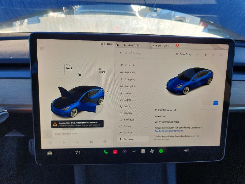 Продажа на аукционе авто 2022 Tesla Model 3, vin: 5YJ3E1EA3NF371622, номер лота: 72395286