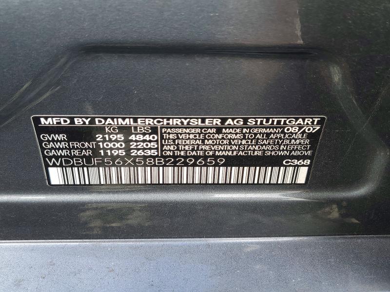 Продаж на аукціоні авто 2008 Mercedes-benz E, vin: WDBUF56X58B229659, номер лоту: 72402056