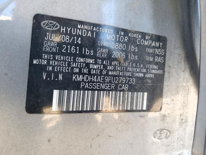 Продаж на аукціоні авто 2015 Hyundai Elantra, vin: KMHDH4AE9FU279733, номер лоту: 73375626