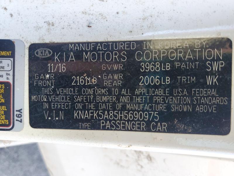 Продаж на аукціоні авто 2017 Kia Forte5, vin: KNAFK5A85H5690975, номер лоту: 71321616