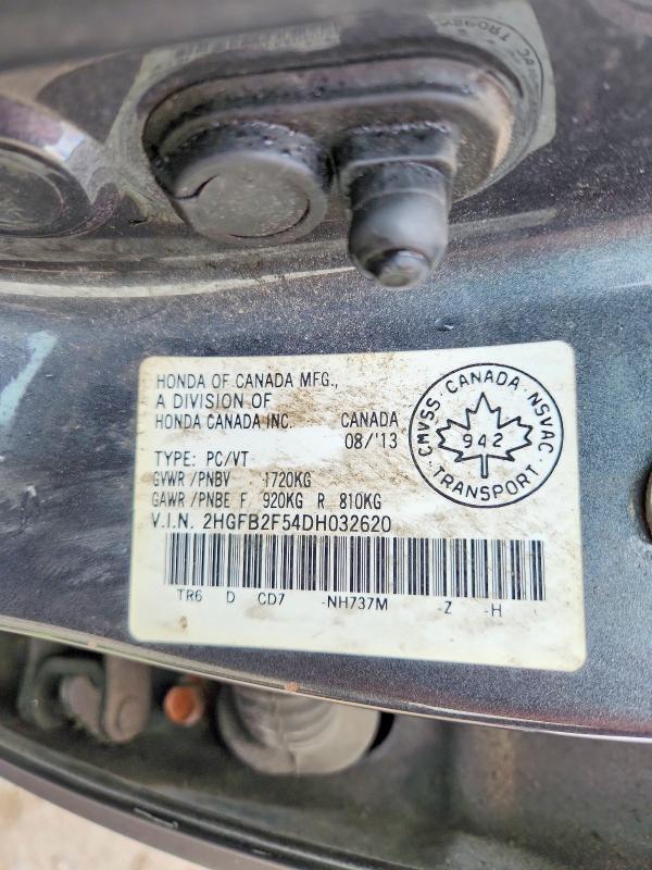 Продаж на аукціоні авто 2013 Honda Civic, vin: 2HGFB2F54DH032620, номер лоту: 70914396