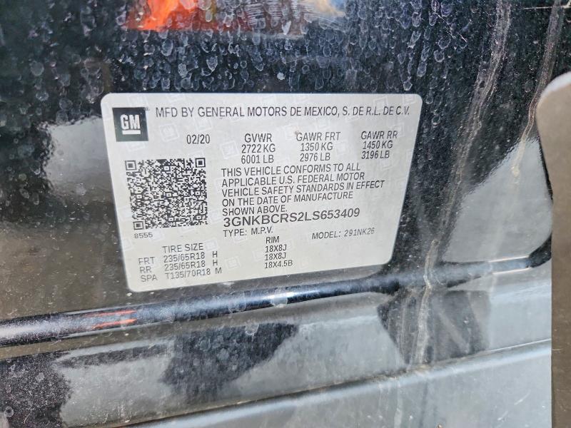 71181736 :رقم المزاد ، 3GNKBCRS2LS653409 vin ، 2020 Chevrolet Blazer مزاد بيع