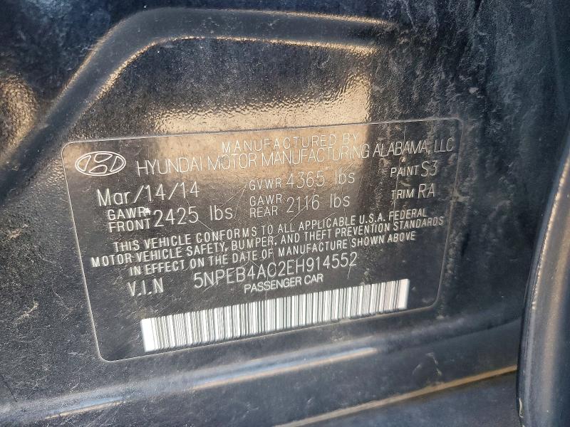 Продаж на аукціоні авто 2014 Hyundai Sonata, vin: 5NPEB4AC2EH914552, номер лоту: 70915776